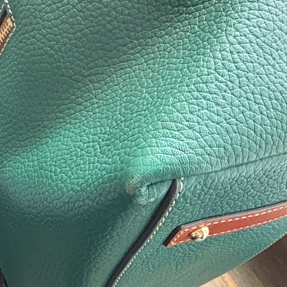 Dooney & Bourke Large Pebble Grain Leather Shoulders Strap Tote Bag - Green - Picture 9 of 16